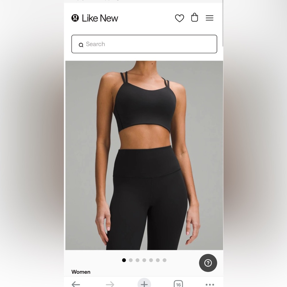 Lululemon Like a Cloud Longline Bra - size 8